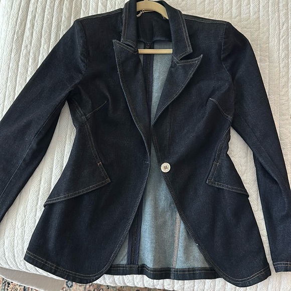 White House Black Market editor jean blazer size 6 - Picture 1 of 6